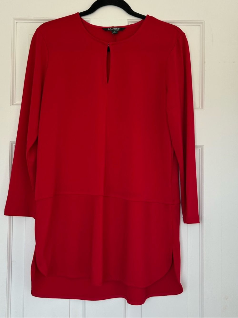 Ralph Lauren Red Long-Sleeve long Blouse